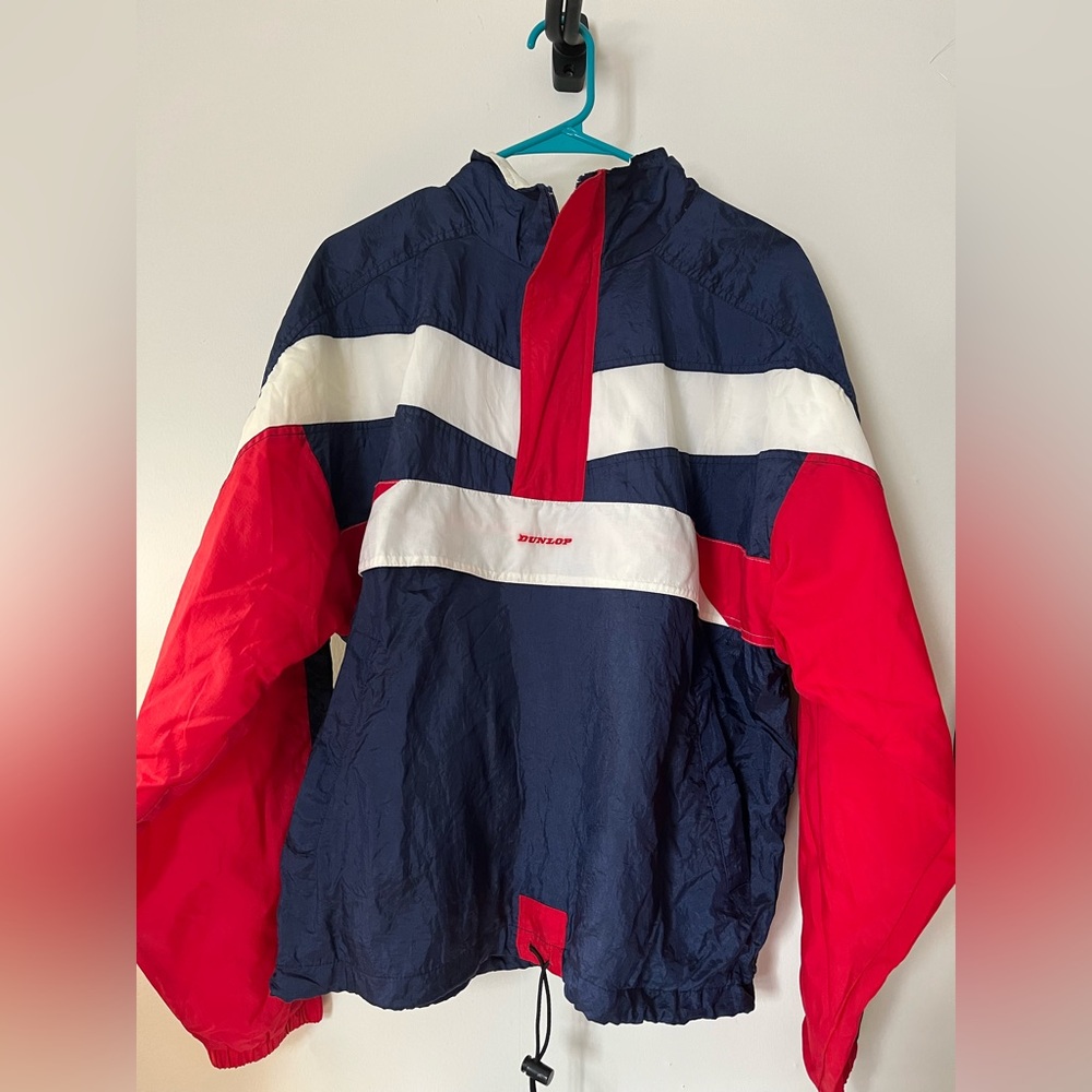 Vintage Red White and Blue Dunlop windbreaker